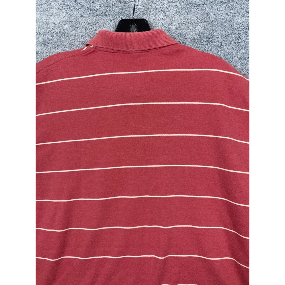 Polo Ralph Lauren Mens L Pink Striped Short Sleeve Polo Shirt Cotton Pony Logo